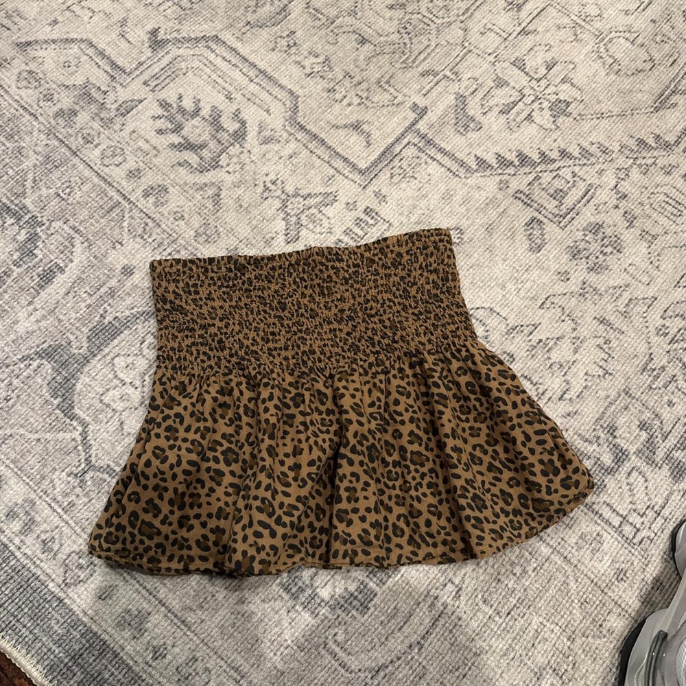 American Eagle Outfitters Brown Leopard Mini Skirt